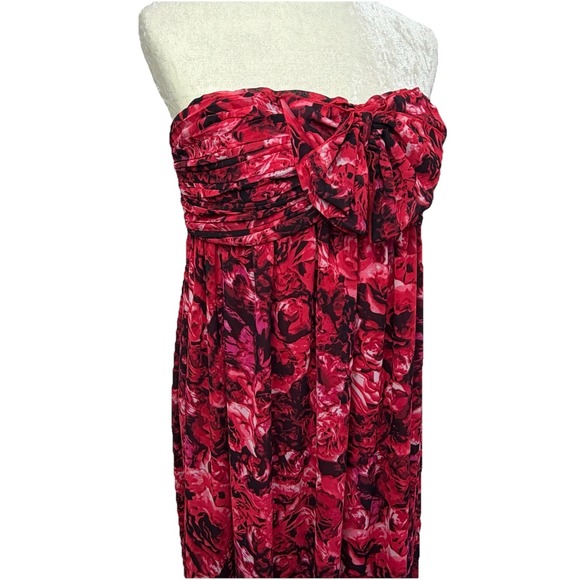 Giambattista Valli Impulse Strapless Floral Maxi Dress SZ 10 Bow Party Cocktail - Picture 8 of 12
